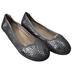 Vionic Ballet Flats‎ Shoes Women 7.5 Pewter Metallic Laser Cut Comfort